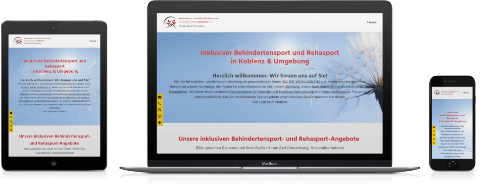 #webdesignkoblenz - Behinderten- und Rehabilitationssport im TUS ROT-WEISS KOBLENZ e. V. - Fit im Sport. Fit im Leben. www.behindertensport-koblenz.de
